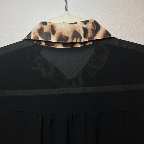 Forever 21 Black Animal Print See-through Top Size S - Picture 7 of 8